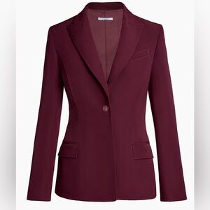 NWT Santorelli Single-Button Peak-Lapel Jacket in Cherry Cola Size 52 US 16